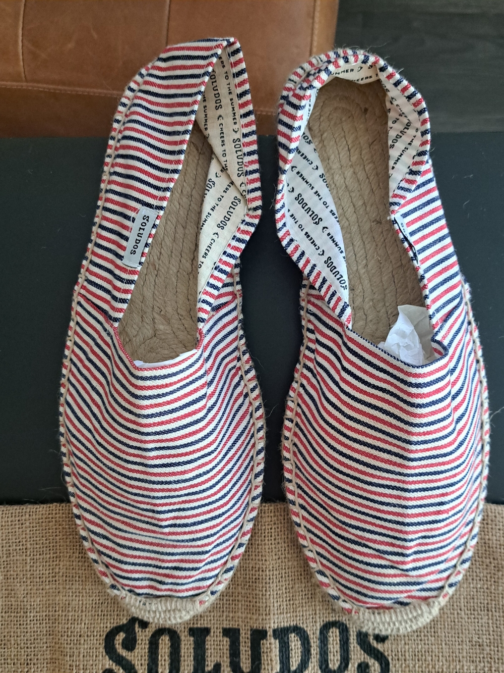 Soludos Red, Navy & White Striped Canvas Espadrilles